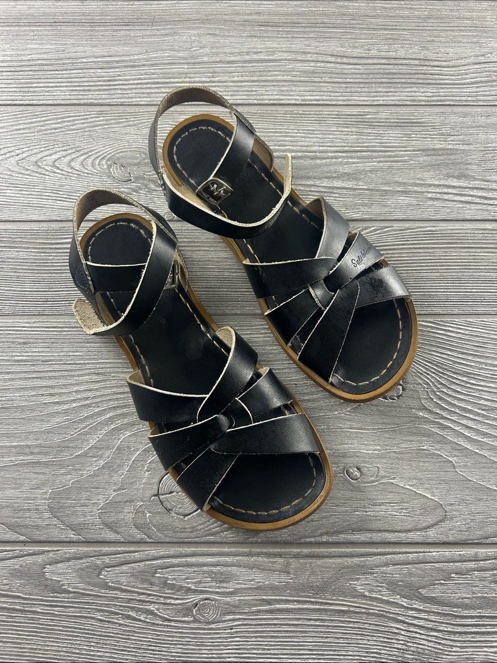 Salt Water Sandals by Hoy Black Strappy Open-Toe Sandals